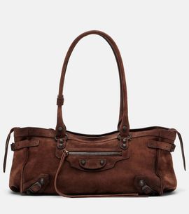 Balenciaga Balenciaga Le City East-West Small suede shoulder bag