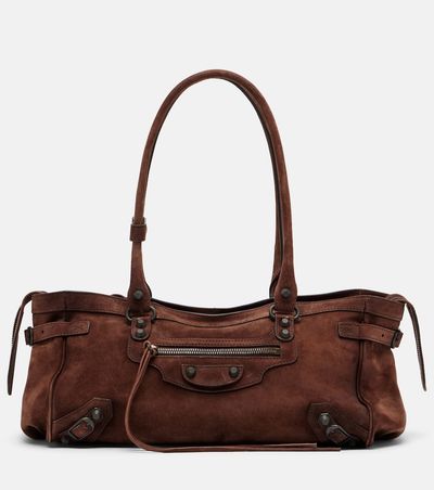 Balenciaga Balenciaga Le City East-West Small suede shoulder bag