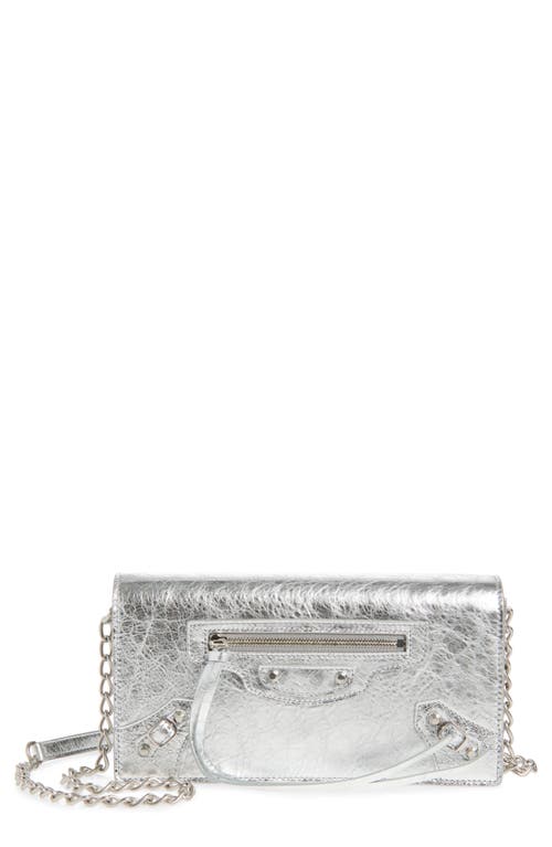 Balenciaga Balenciaga Le City Metallic Leather Wallet on a Chain