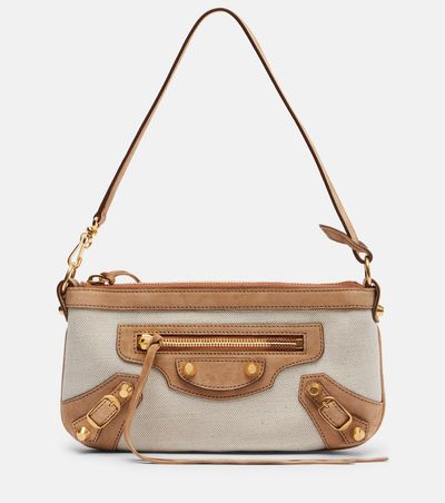 Balenciaga Balenciaga Le City Mini canvas and suede shoulder bag