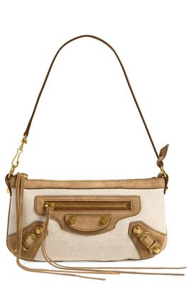 Balenciaga Balenciaga Le City Pouch Canvas & Leather Shoulder Bag
