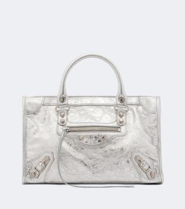 Balenciaga Balenciaga Le City Small metallic leather top-handle bag
