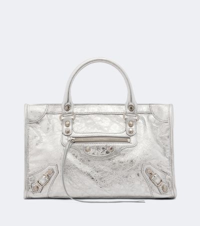 Balenciaga Balenciaga Le City Small metallic leather top-handle bag