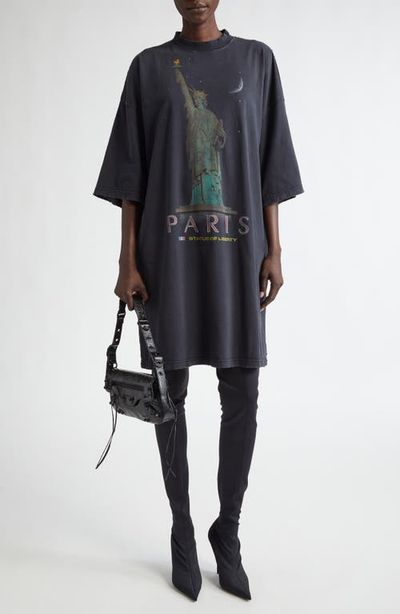 Balenciaga Balenciaga Liberty Graphic T-Shirt Minidress