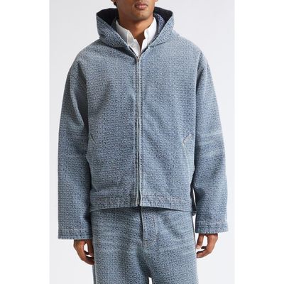 Balenciaga Balenciaga Logo Embroidery Hooded Denim Jacket