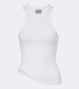 Balenciaga Balenciaga Logo gathered cotton jersey tank top