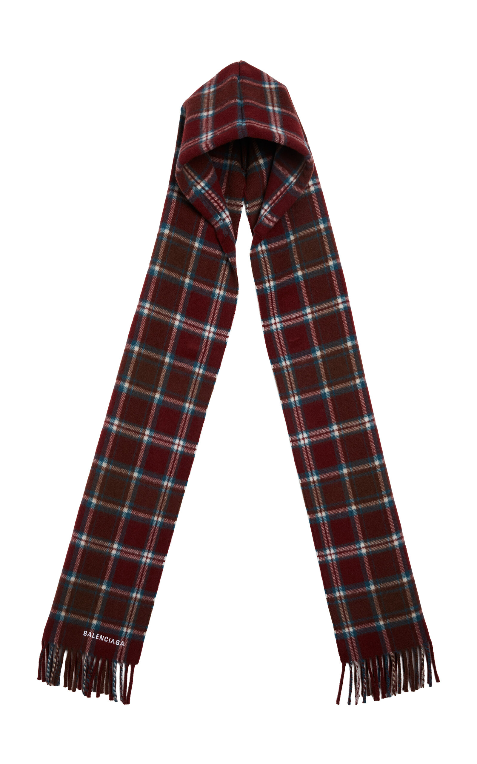 Balenciaga - LogoEmbroidered Hooded Wool Scarf Red OS