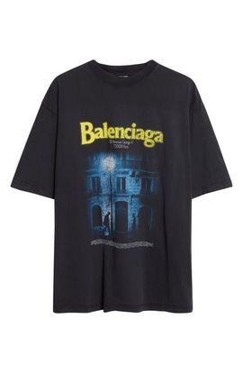 Balenciaga Balenciaga Medium Fit Distressed The Address Graphic T-Shirt