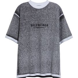 Balenciaga Balenciaga Medium Fit Jaspé Logo T-Shirt
