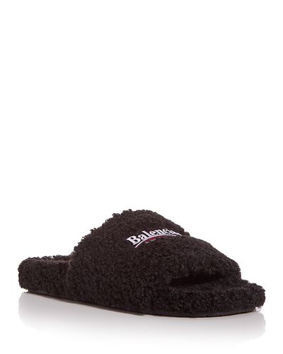 Balenciaga Balenciaga Men's Faux Fur Slide Sandals