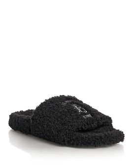 Balenciaga Balenciaga Men's Faux Shearling Logo Sandals
