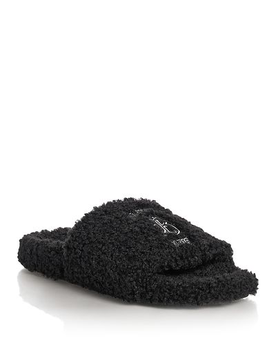 Balenciaga Balenciaga Men's Faux Shearling Logo Sandals
