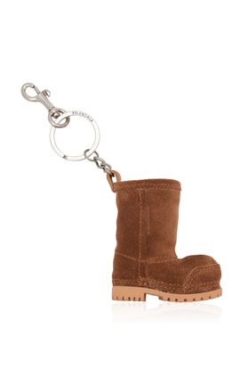 Balenciaga Balenciaga Mini Alaska Boot Suede Keyring Brown OS