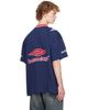 Balenciaga Balenciaga Navy 3B Football V-Neck Oversized T-shirt - 3