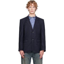 Balenciaga Balenciaga Navy Fine Wool Pinstripe Jacket