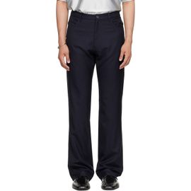 Balenciaga Balenciaga Navy Fine Wool Pinstripe Trousers