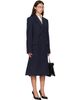 Balenciaga Balenciaga Navy Godet Midi Coat - 2