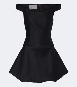 Balenciaga Balenciaga Off-shoulder wool and silk corset dress