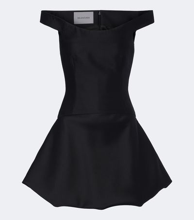 Balenciaga Balenciaga Off-shoulder wool and silk corset dress