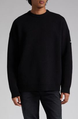 Balenciaga Balenciaga Oversize Double Face Wool Blend Crewneck Sweater