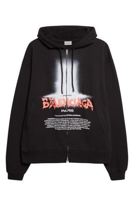 Balenciaga Balenciaga Oversize The Door Zip Hoodie