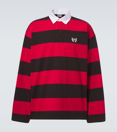 Balenciaga Balenciaga Oversized striped cotton jersey polo shirt