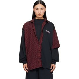 Balenciaga Balenciaga Red & Black Check Patched Shirt