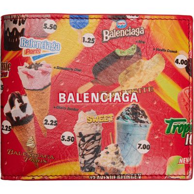 Balenciaga Balenciaga Red Cash Square Folded Coin Wallet