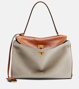 Balenciaga Balenciaga Rodeo Medium leather-trimmed canvas top-handle bag