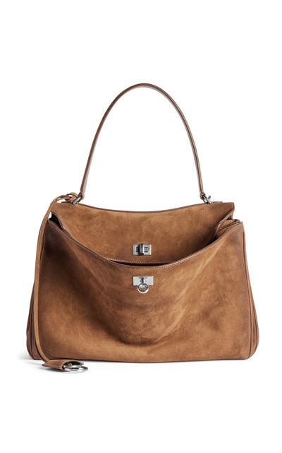 Balenciaga Balenciaga Rodeo Medium Suede Top Handle Bag Brown OS