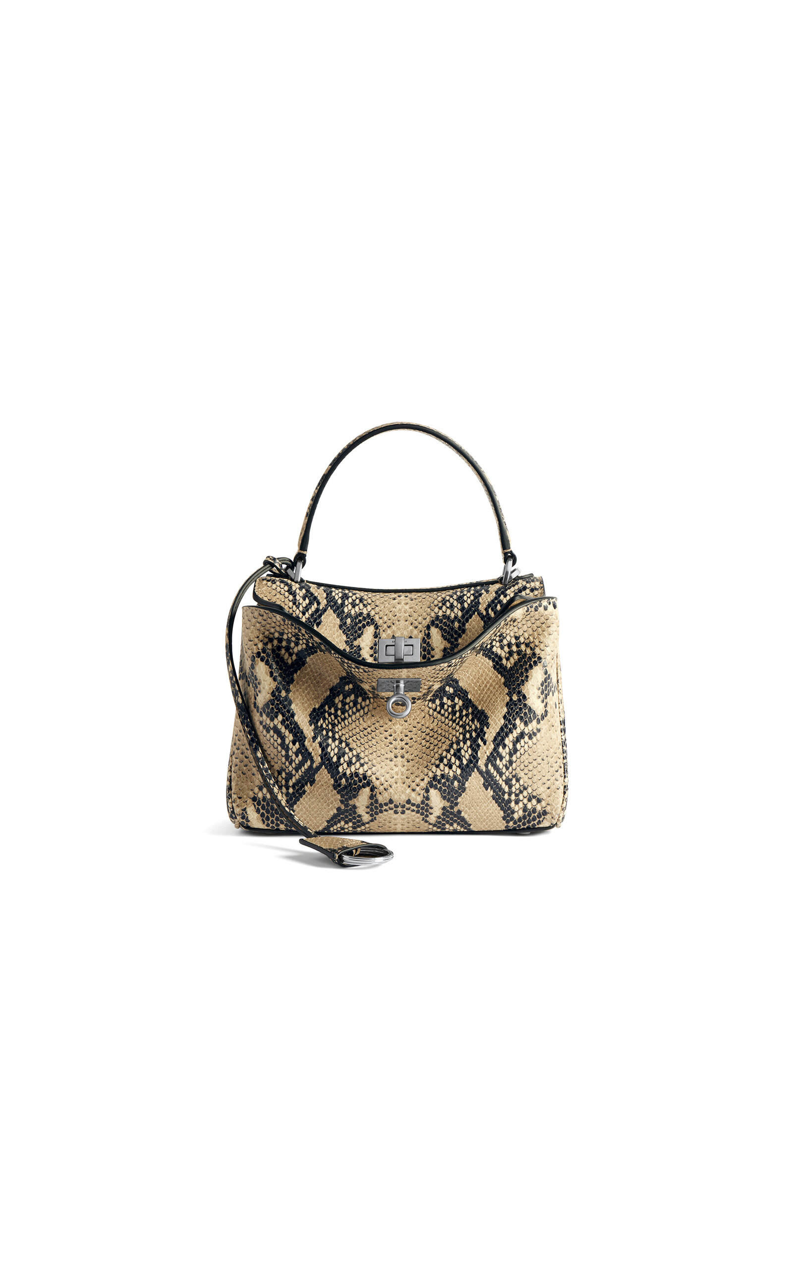 Balenciaga Balenciaga Rodeo Mini SnakeEffect Leather Top Handle Bag
