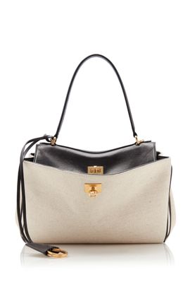 Balenciaga Balenciaga Rodeo Small Canvas and Leather Top Handle Bag