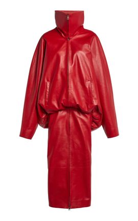 Balenciaga Balenciaga Round Leather Coat