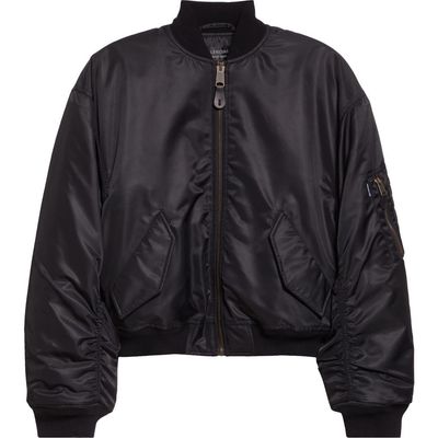 Balenciaga Balenciaga Ruched Sleeve Satin Bomber Jacket