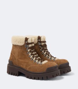 Balenciaga Balenciaga Shearling-lined suede lace-up boots
