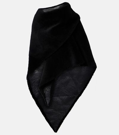 Balenciaga Balenciaga Shearling-trimmed leather scarf