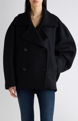 Balenciaga Balenciaga Short Wool Blend Cocoon Coat