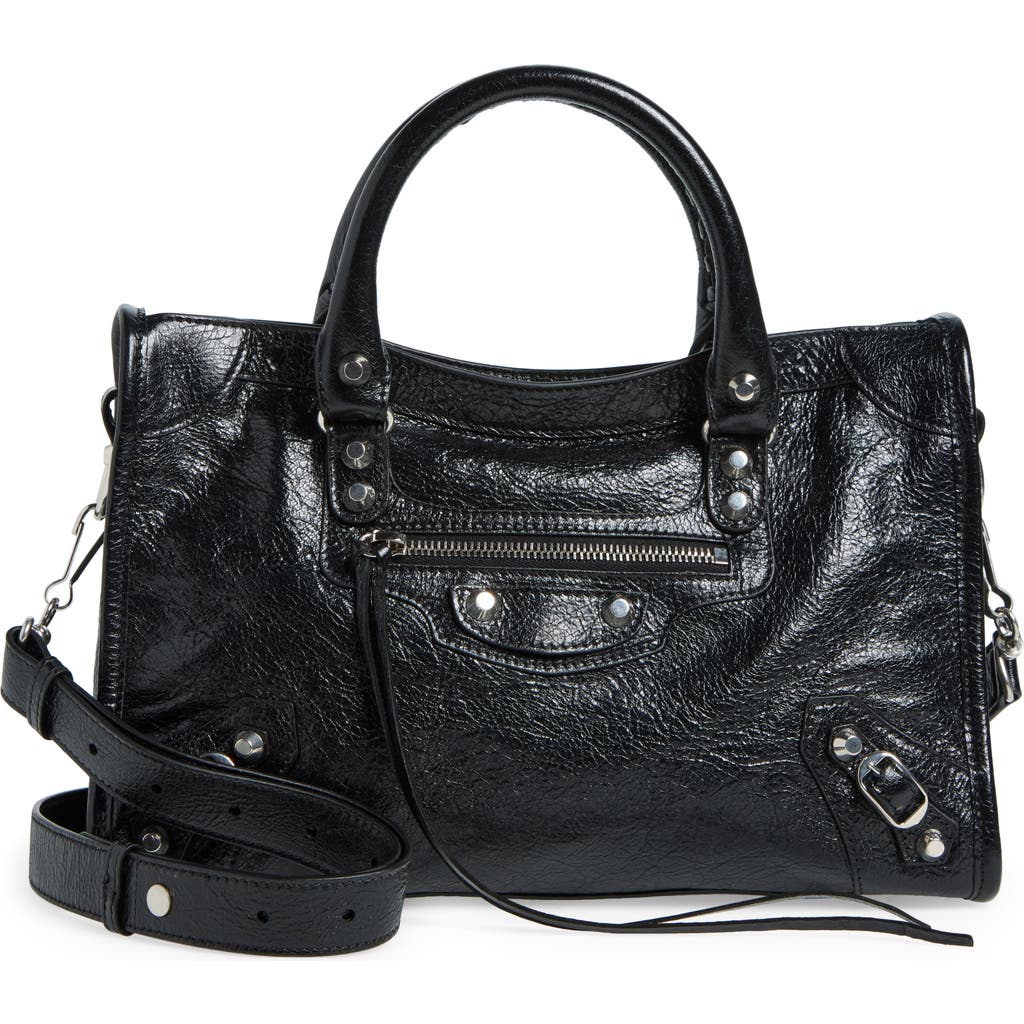 Balenciaga Balenciaga Small Le City Crinkle Leather Top Handle Bag