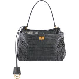Balenciaga Balenciaga Small Rodeo Croc Embossed Leather Top Handle Bag