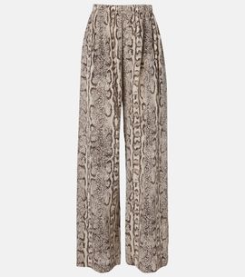 Balenciaga Balenciaga Snake-print silk palazzo pants