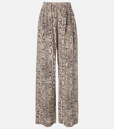 Balenciaga Balenciaga Snake-print silk palazzo pants