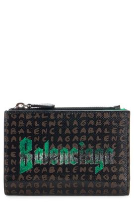 Balenciaga Balenciaga Snob Allover Logo Coated Canvas Bifold Wallet