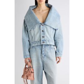 Balenciaga Balenciaga Standing Collar Boxy Denim Jacket