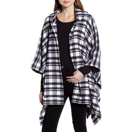 Balenciaga Balenciaga Tartan Plaid Hooded Wool Poncho