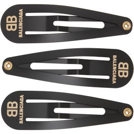 Balenciaga Balenciaga Three-Pack Black Hair Clips
