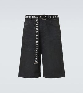 Balenciaga Balenciaga Unity belted denim Bermuda shorts