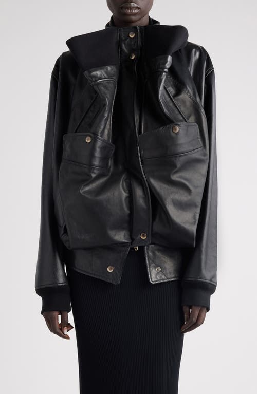 Balenciaga - Upside Down Lambskin Leather Blouson Jacket