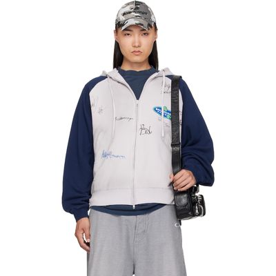 Balenciaga Balenciaga White Raglan Zip-Up Hoodie