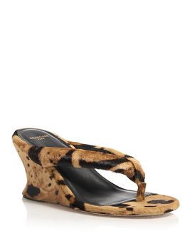 Balenciaga Balenciaga Women's Ocelot Print Wedge Sandals