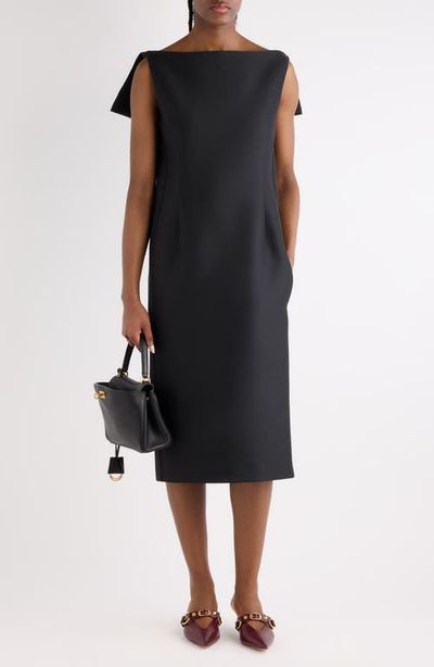Balenciaga Balenciaga Wool & Silk Vareuse Midi Dress
